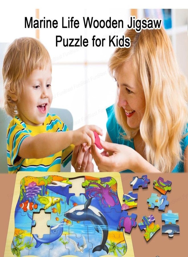 Radhya Accessories Puzzle for Kids, Wooden, Jigsaw,DIY Floor for Boys & Girls Learning Educational Toys for Children, Age 4+ (24 Pcs) (Marine Life) - Image 4